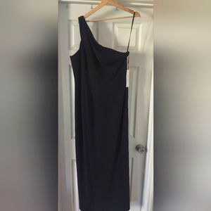 Calvin Klein black one strap long gown